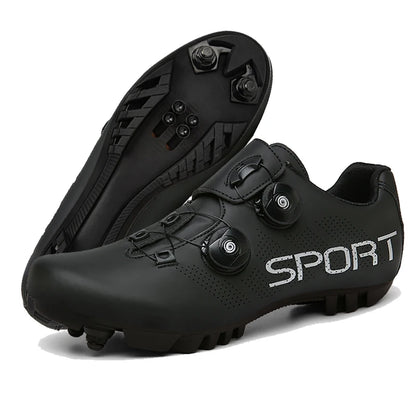 Black sports shoes with 'SPORT' branding on a white background