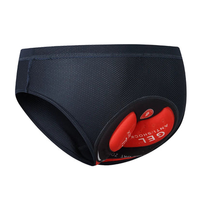 Black men's underwear with red gel inserts on a white background