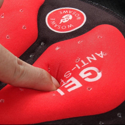 Red and black cushion with a soft silicone surface, featuring a brand logo.